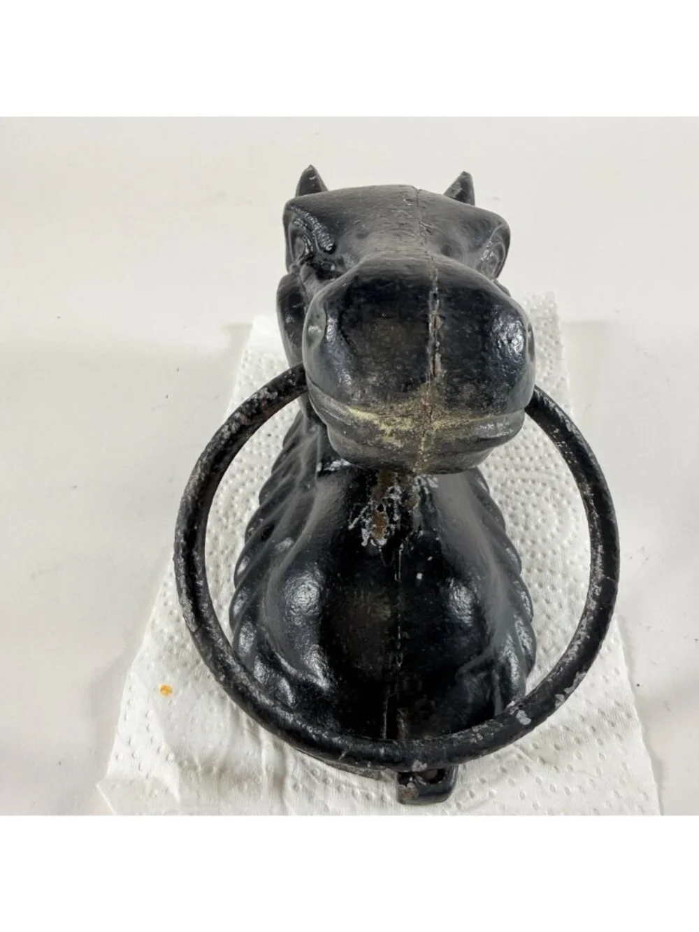Vintage Cast Iron Horse Head Door Knocker or Hitching Post